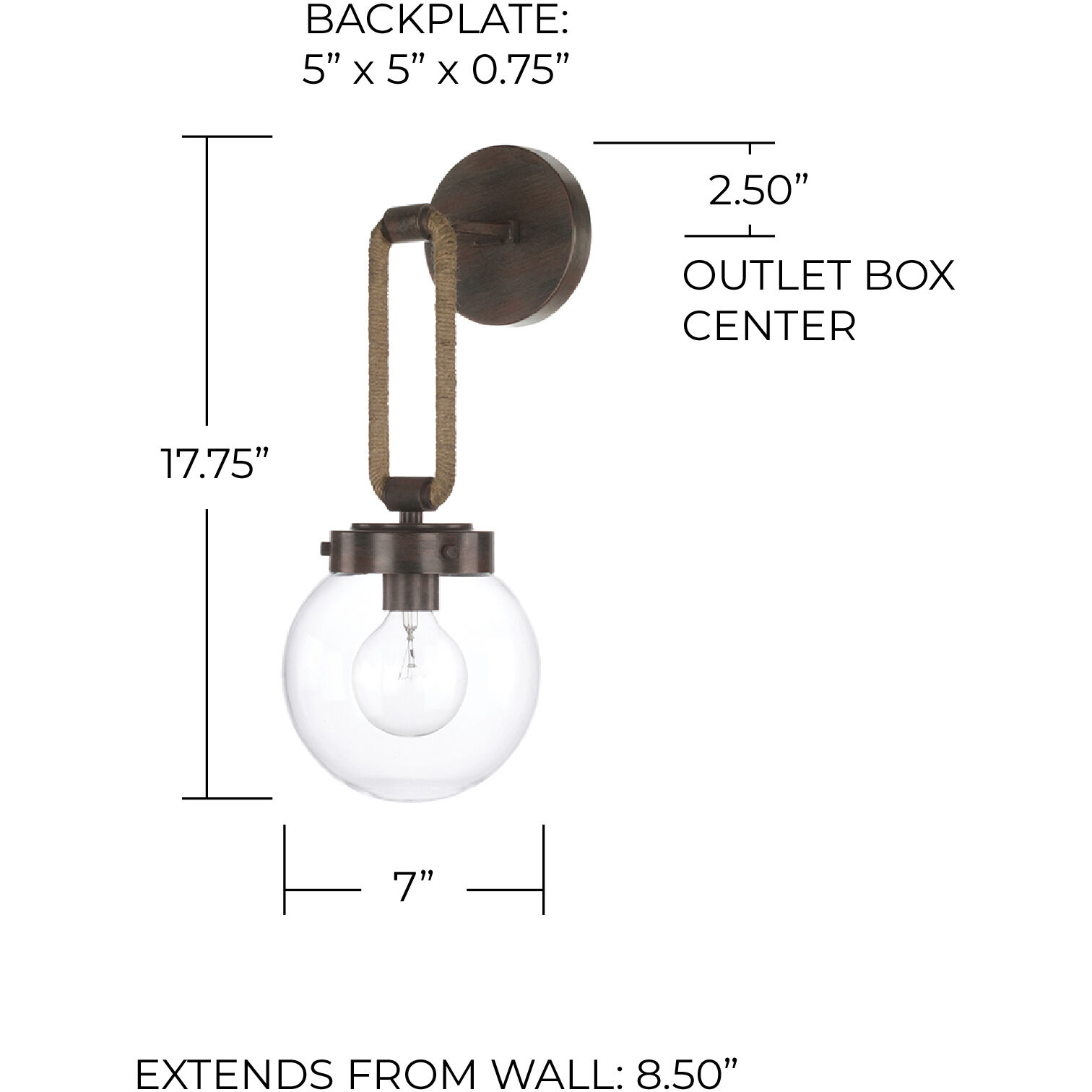 Beaufort 1 Light 7 inch Nordic Grey Sconce Wall Light