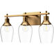 Alora Mood Kingsley 3 Light 21.88 inch Aged Gold Vanity Light Wall Light