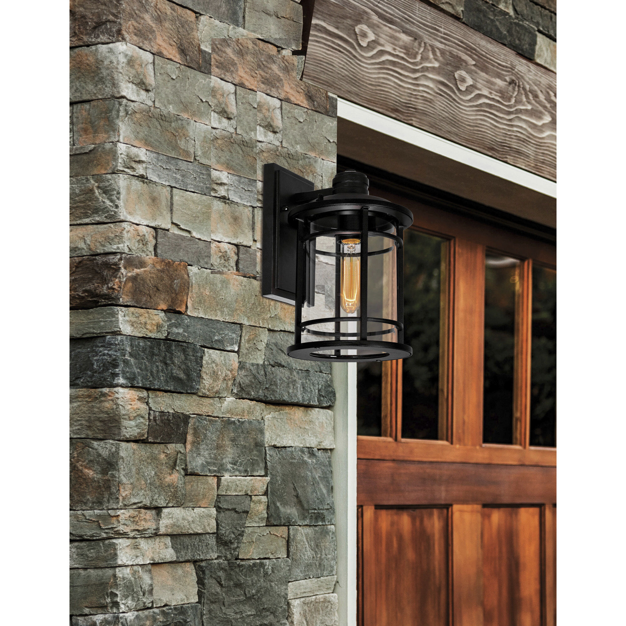 Belmont 1 Light 11 inch Black Outdoor Wall Light