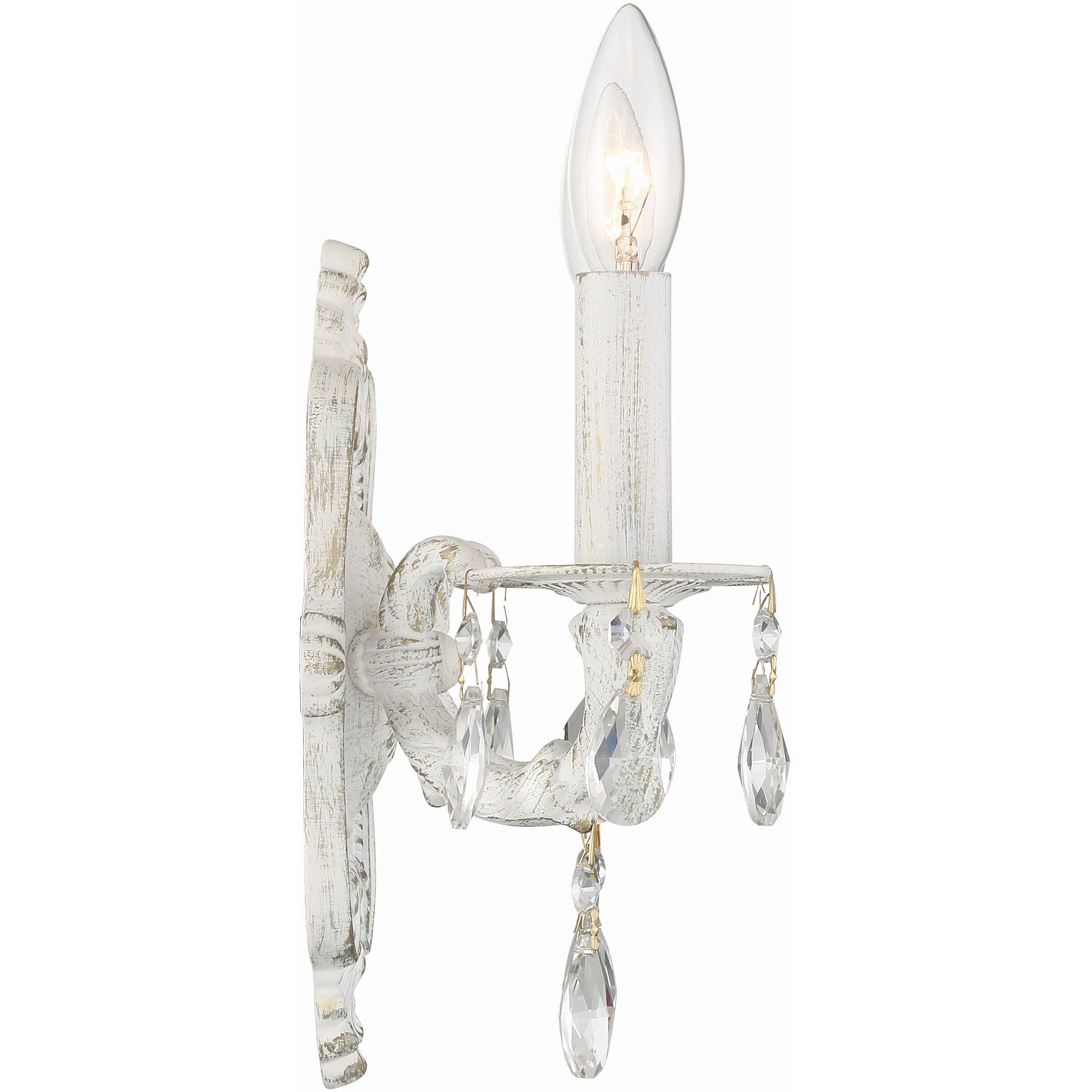 Paris Market Sconce Wall Light in Clear Spectra, Antique White