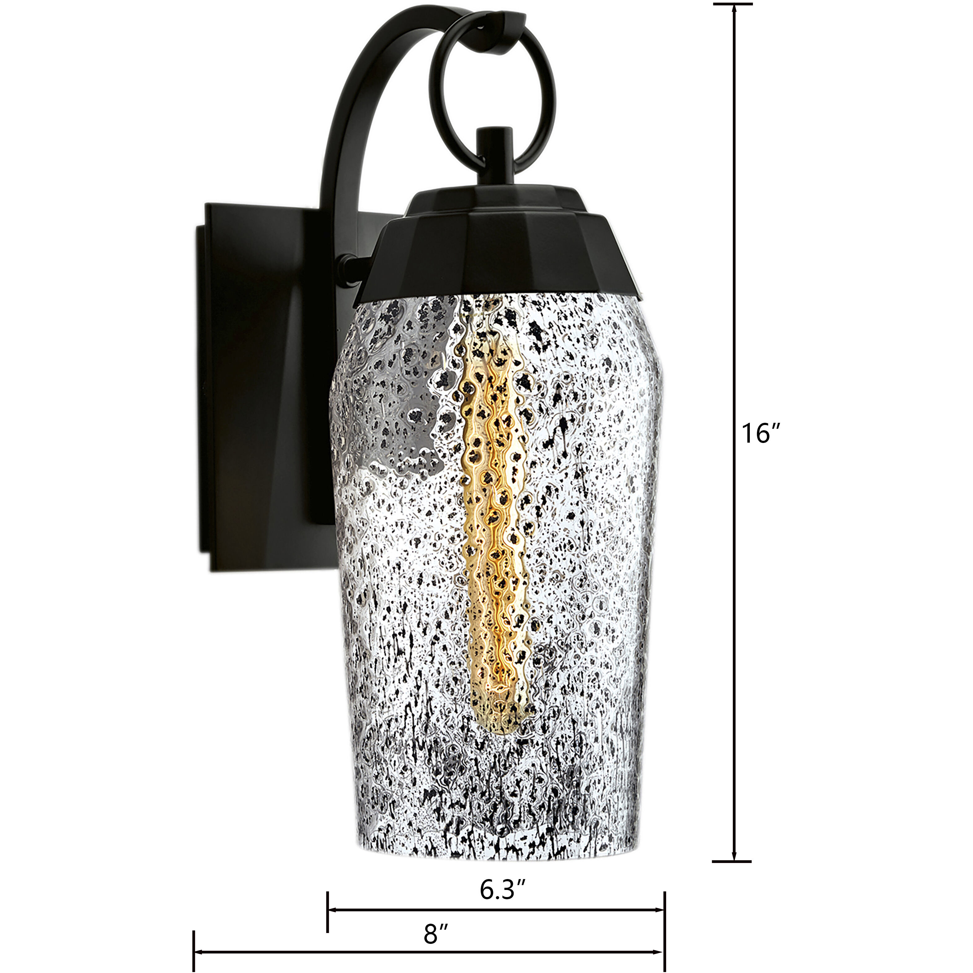 Lyrids 1 Light 16 inch Matte Black Outdoor Wall Sconce