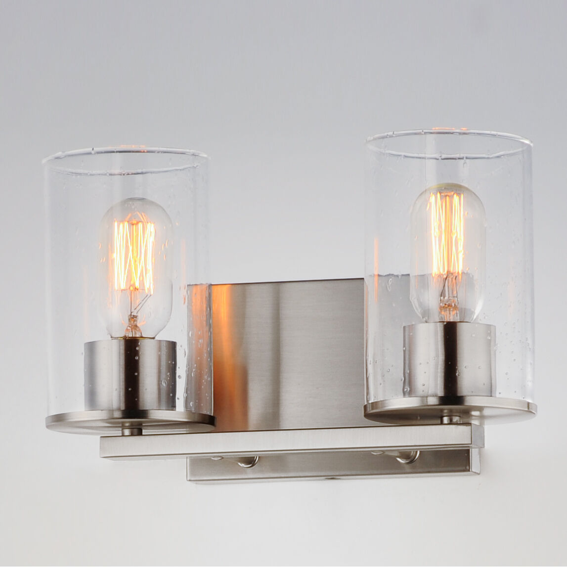 Sleek 2 Light 12 inch Satin Nickel Bath Vanity Wall Light