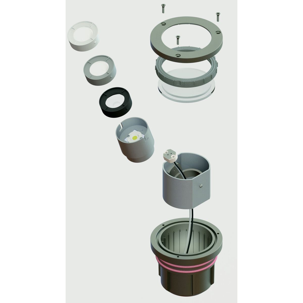 Hardy Island Flat Top 12v 5.00 watt Bronze Landscape Well Light in 2700K, 5W