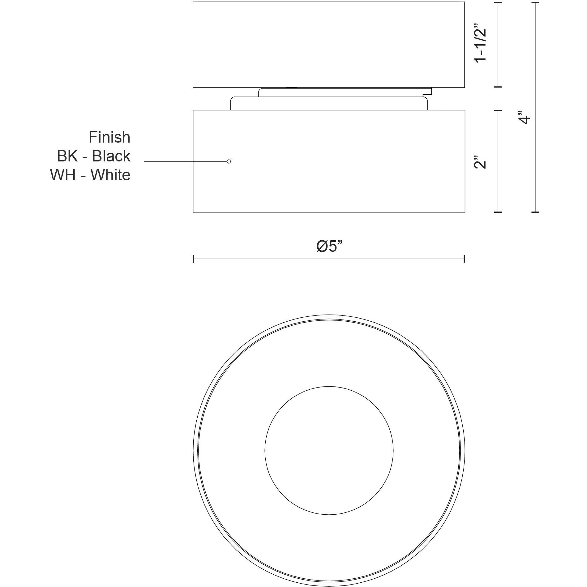 Solo LED 5 inch White Flush Mount Ceiling Light