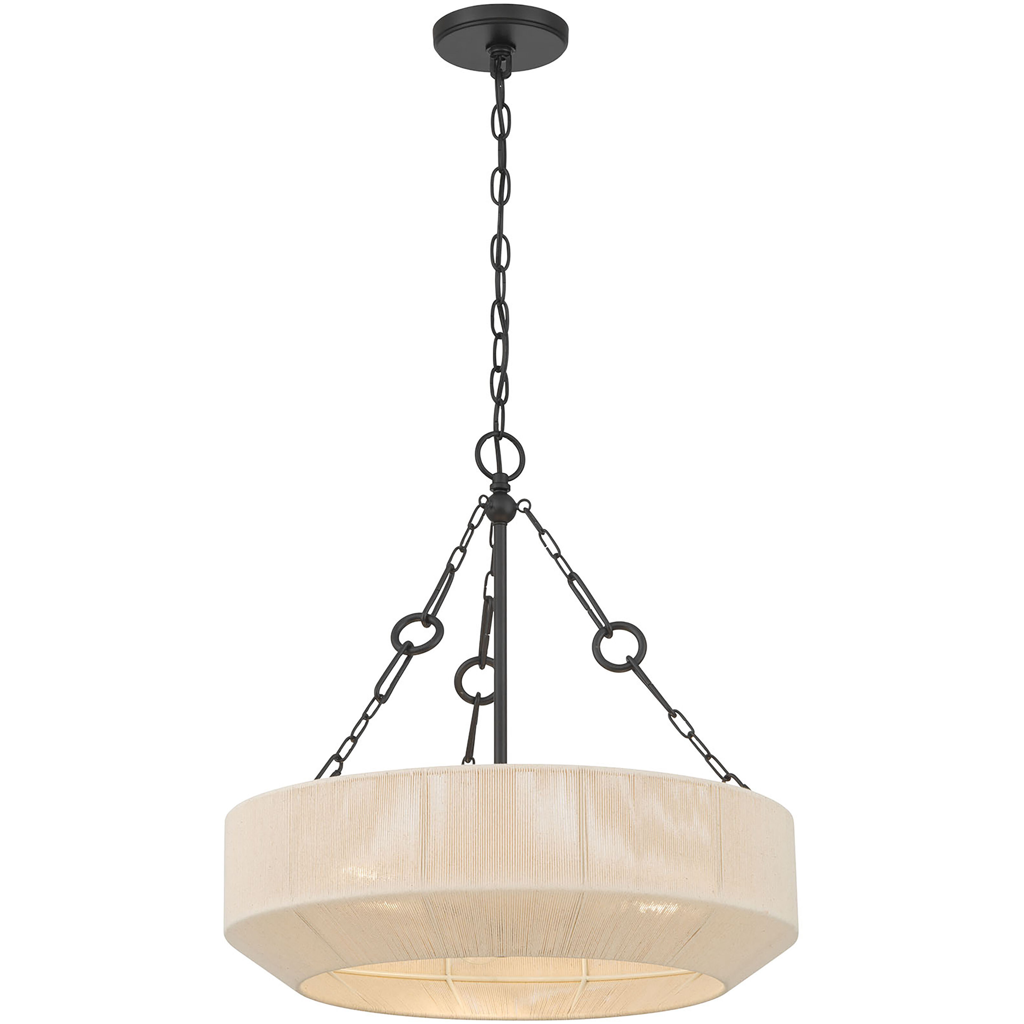 Tresselle 3 Light 20 inch Matte Black Pendant Ceiling Light