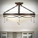 Signature 4 Light 22 inch Antique Bronze Semi Flush Mount Ceiling Light 