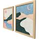 Whimsical Bloom / Whimsical Dream / Whimsical Oasis Pink and Green and Blue and Teal Framed Art, Propac