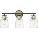 Shelby 3 Light 23 inch Oil Rubbed Bronze and Antique Brass Vanity Light Wall Light