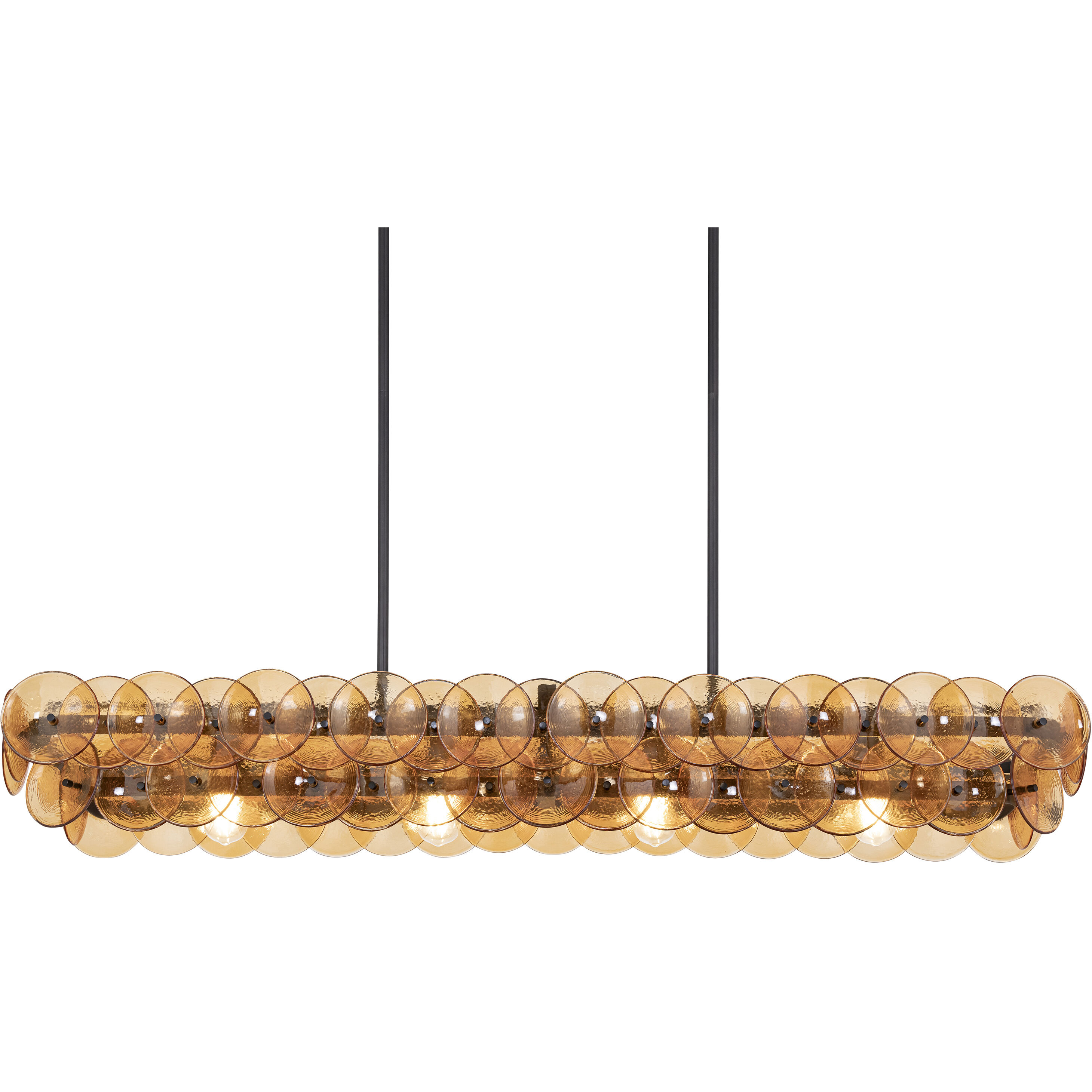 Loren 4 Light 54 inch Gunmetal Linear Pendant Ceiling Light