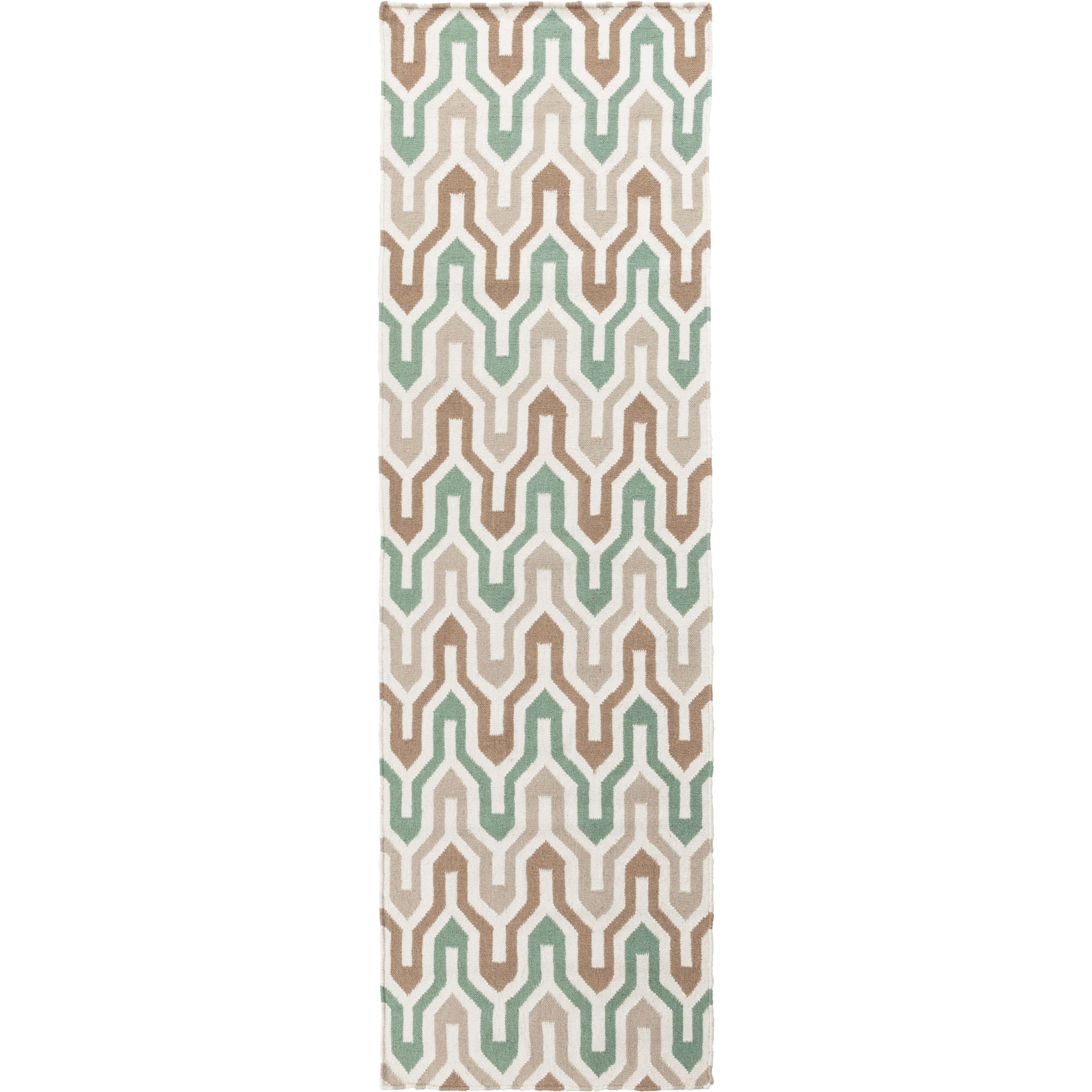 Fallon 96 X 30 inch Emerald, Camel, Ivory Rug