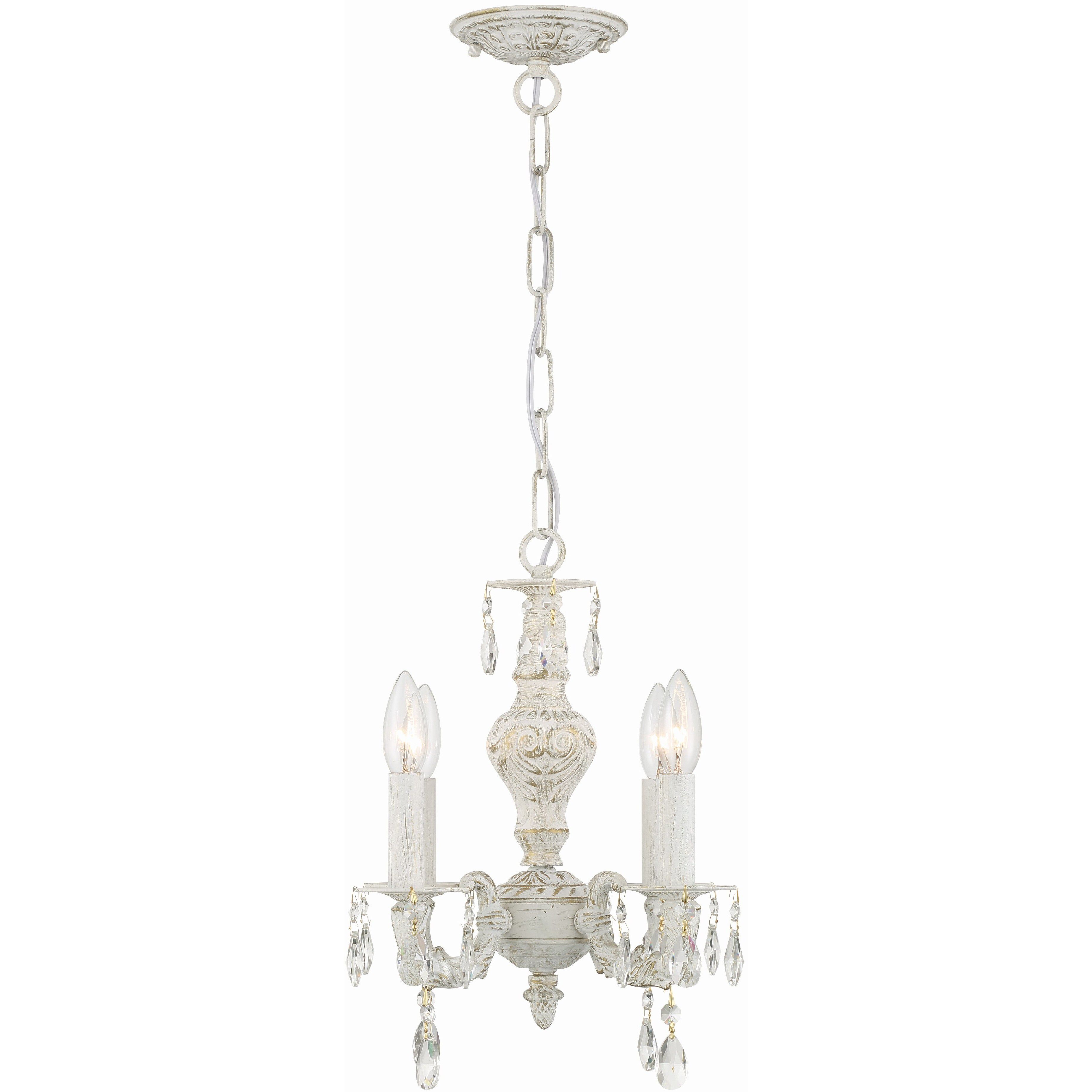 Paris Market 4 Light 13.5 inch Antique White Mini Chandelier Ceiling Light in Clear Spectra