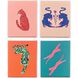 Big Cat Canvas Multi and Orange and Pink and Teal Canvas, Propac