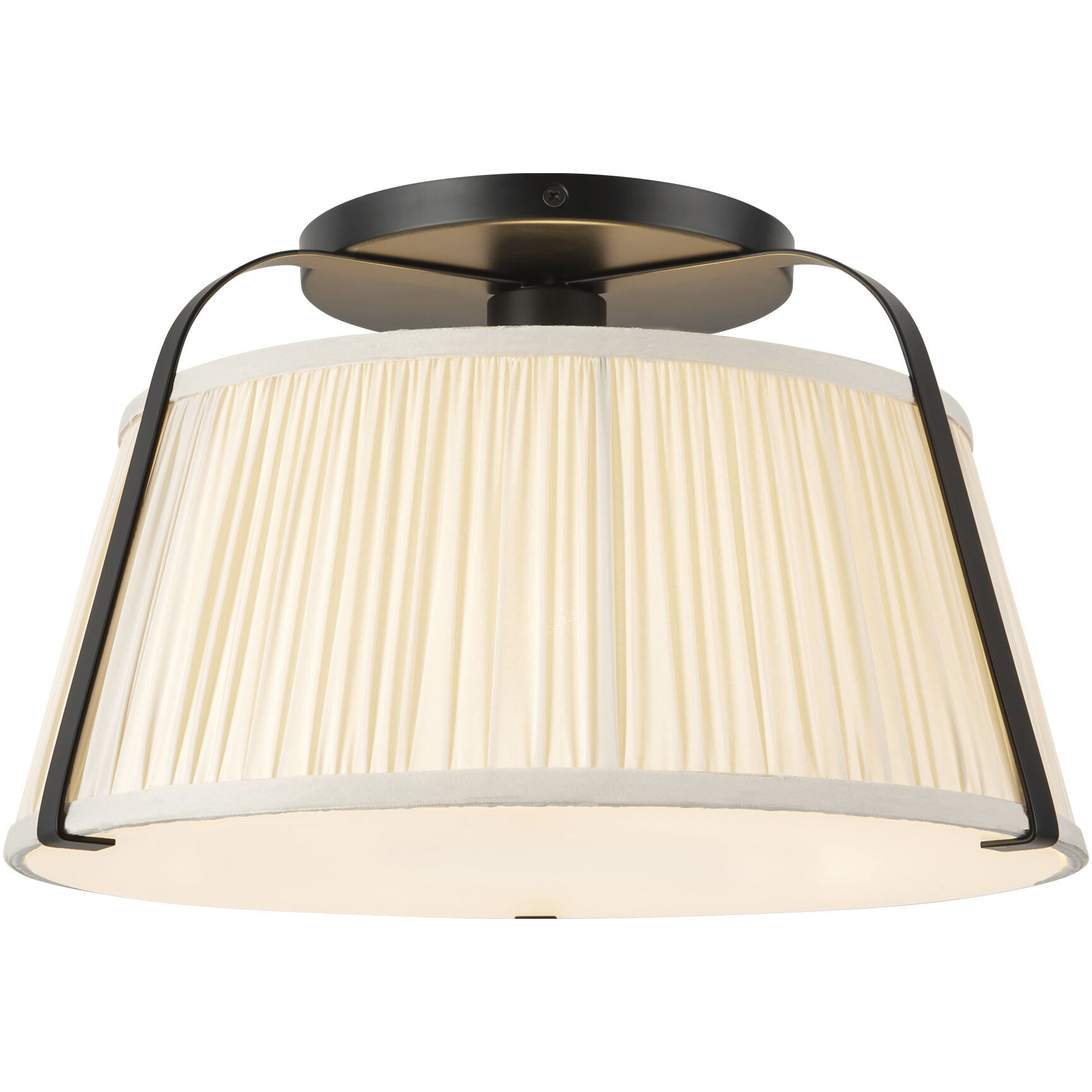 Alora Mood Scout 1 Light 13.25 inch Matte Black and White Linen Semi-Flush Mount Ceiling Light