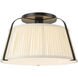 Alora Mood Scout 1 Light 13.25 inch Matte Black and White Linen Semi-Flush Mount Ceiling Light