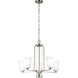 Franport 5 Light 26 inch Brushed Nickel Chandelier Ceiling Light