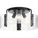 Thoreau 3 Light 18 inch Black Semi Flush Light Ceiling Light