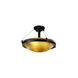 Veneto Luce LED 18 inch Dark Bronze Semi-Flush Ceiling Light in 3000 Lm LED, Gold with Clear Rim (Veneto Luce)