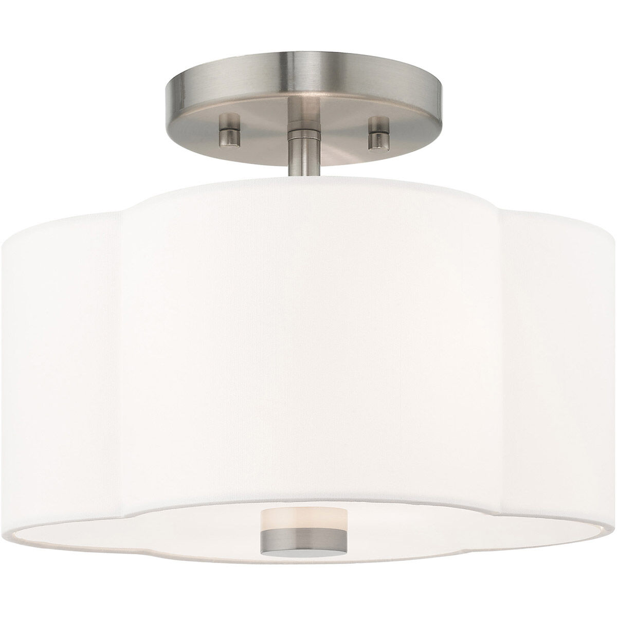 Chelsea 2 Light 11 inch Brushed Nickel Semi-Flush Mount Ceiling Light