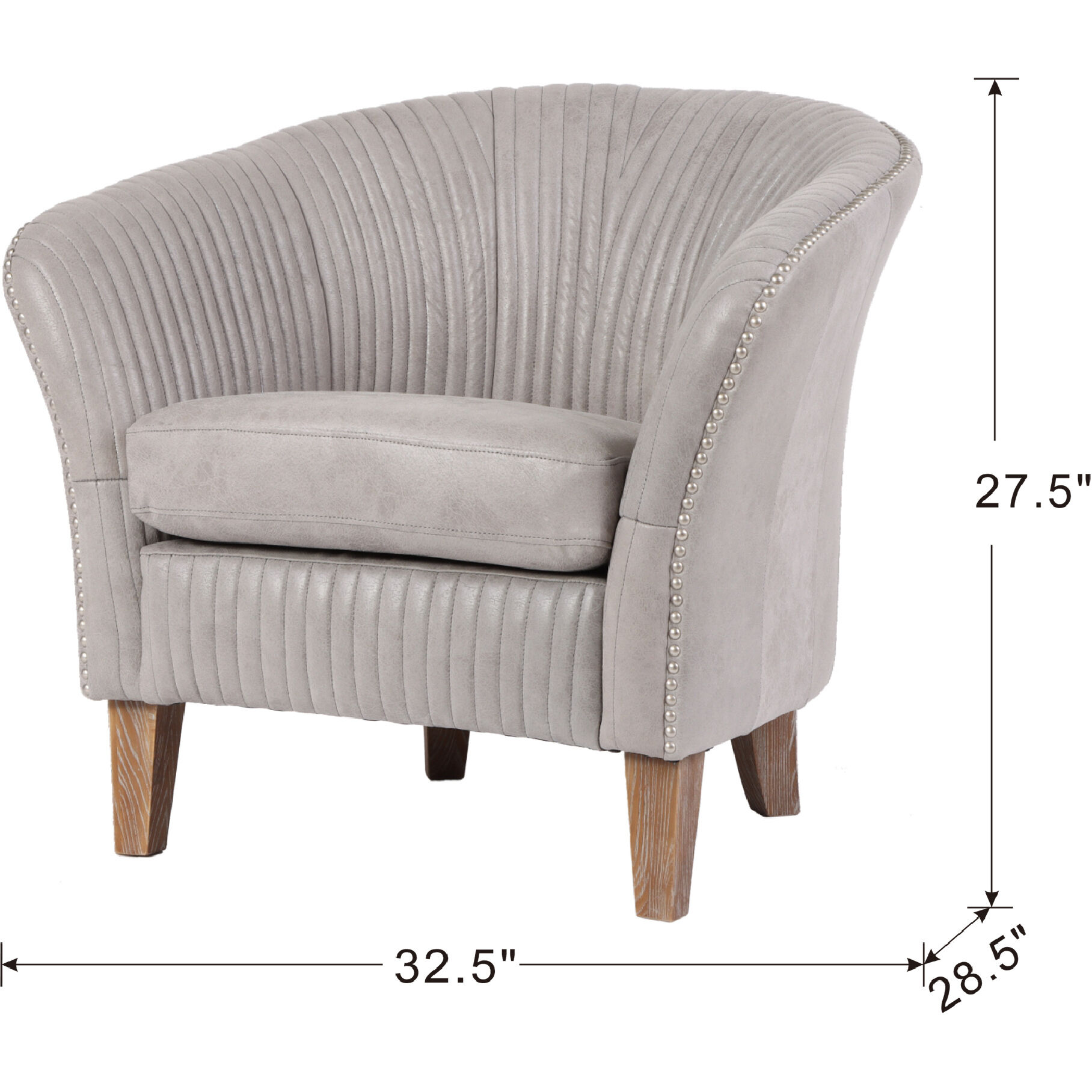 Carina Grey and Natural Accent Chair