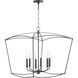 Mantle 6 Light 23.25 inch Matte Black Pendant Ceiling Light