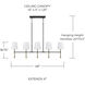 Hollis 5 Light 48 inch Matte Black with Hammered Gold Island Light Ceiling Light
