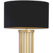 Condo 74.02 inch 40 watt Antique Brass with Black Marble Base Floor Lamp Portable Light in Black Shade