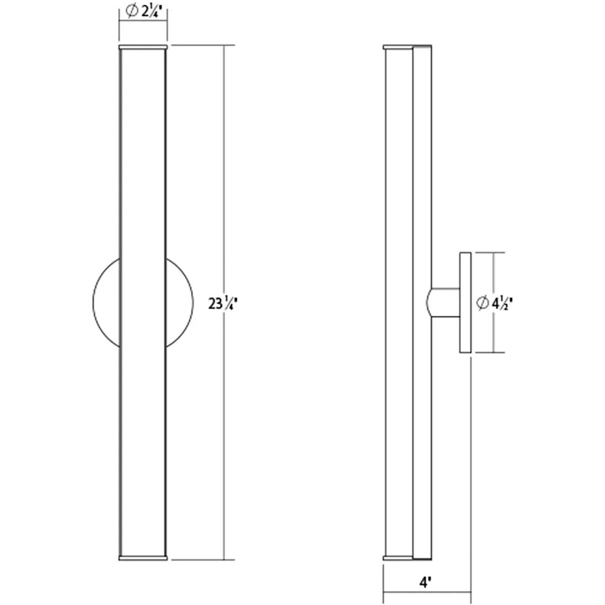 Bauhaus Columns LED 2 inch Satin Chrome Wall Bar Wall Light