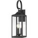 Halston 3 Light 23.25 inch Powder Coated Black Outdoor Wall Sconce