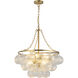 Alora Mood Faye 6 Light 24.13 inch Brushed Gold Chandelier Ceiling Light in Clear Ribbed Glass