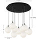 Bolla Multi Pendant Ceiling Light in Chrome, Opal Glass