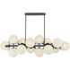 Vino Island Light Ceiling Light in Dark Bronze, White Etched Alabaster Glass