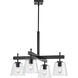 Saffert 4 Light 29 inch Matte Black Chandelier Ceiling Light, Design Series