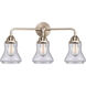 Nouveau 2 Bellmont LED 24 inch Brushed Satin Nickel Bath Vanity Light Wall Light in Seedy Glass