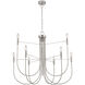Foundry 9 Light 32.68 inch Brushed Nickel Chandelier Ceiling Light