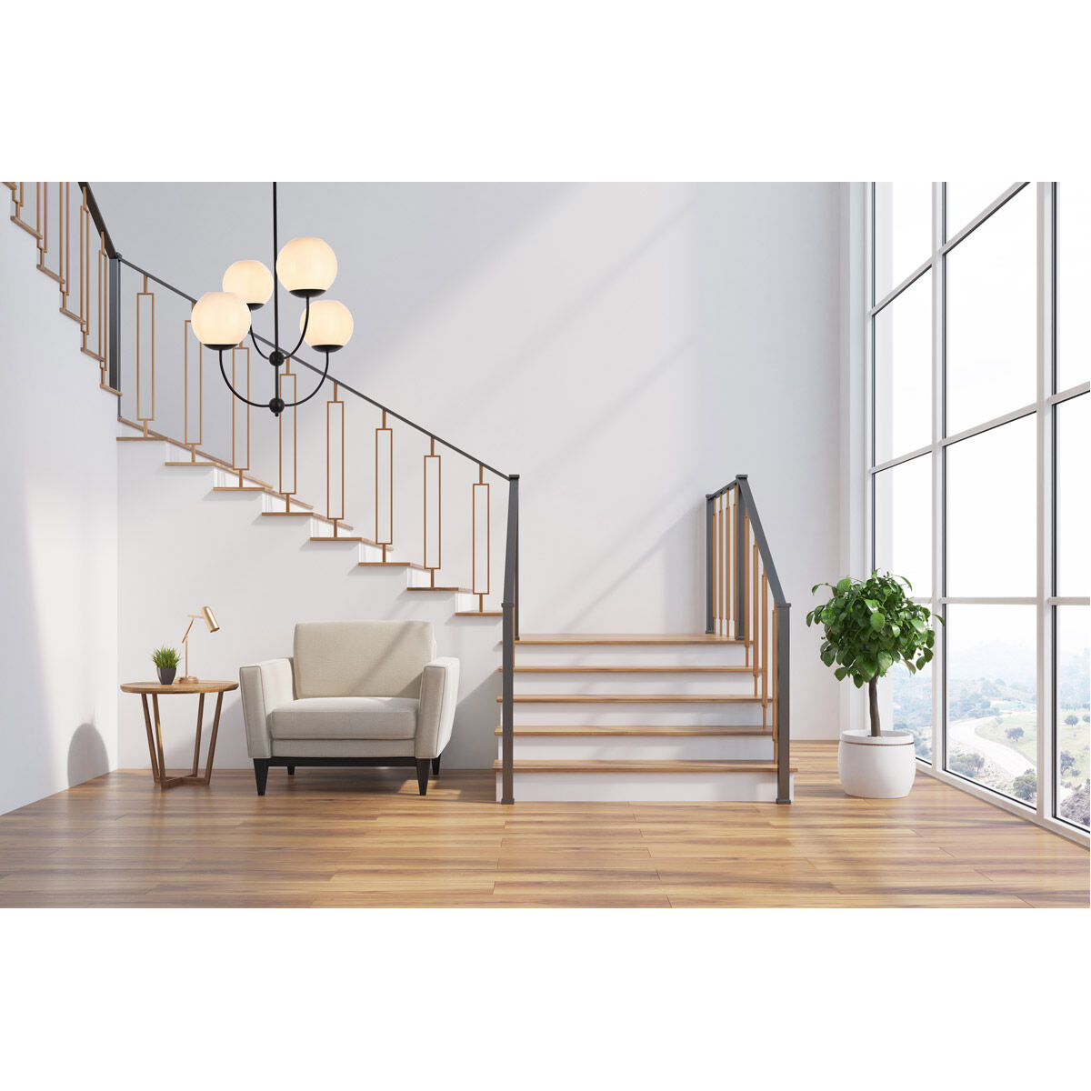 Lennon 4 Light 31.5 inch Black Pendant Ceiling Light