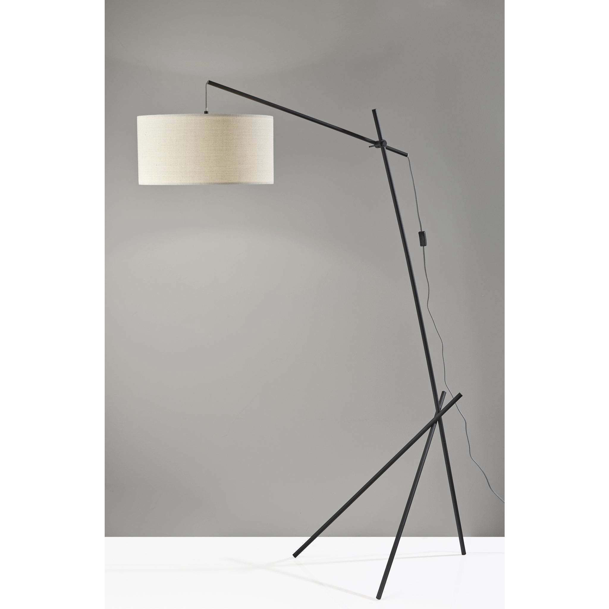 Varick 73 inch 100 watt Black Arc Floor Lamp Portable Light