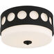 Kirby 2 Light 13.25 inch Black Forged Flush Ceiling Light