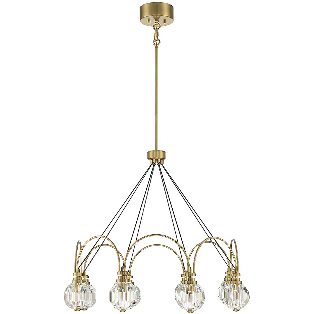 Burnham LED 32 inch Warm Brass Chandelier Ceiling Light