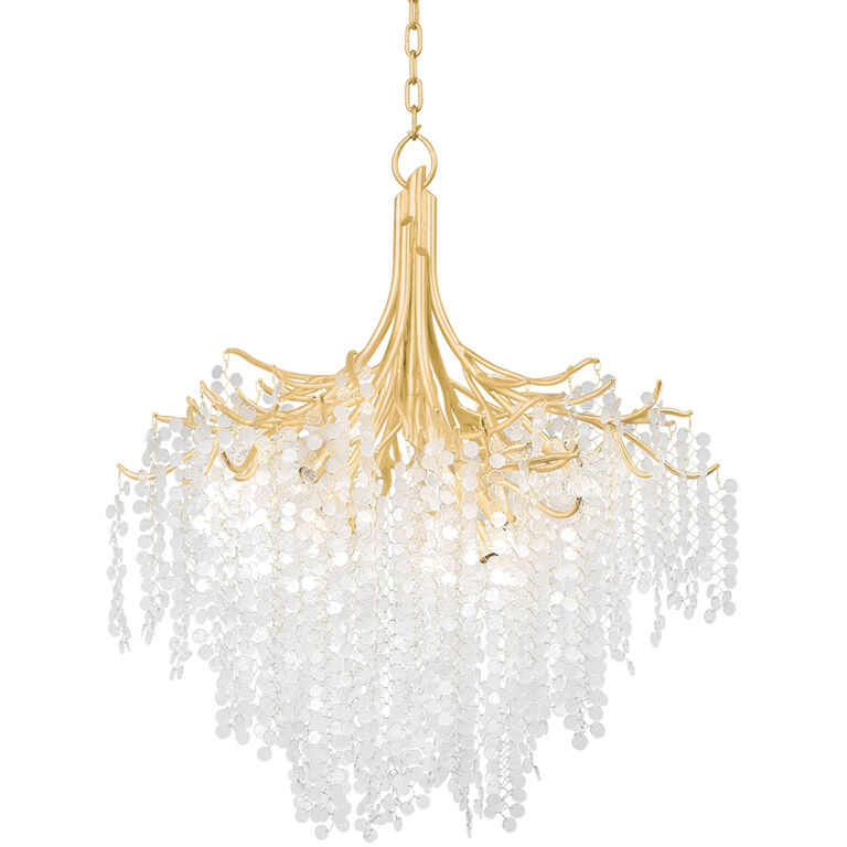 Genoa 9 Light 32.25 inch Gold Leaf Chandelier Ceiling Light