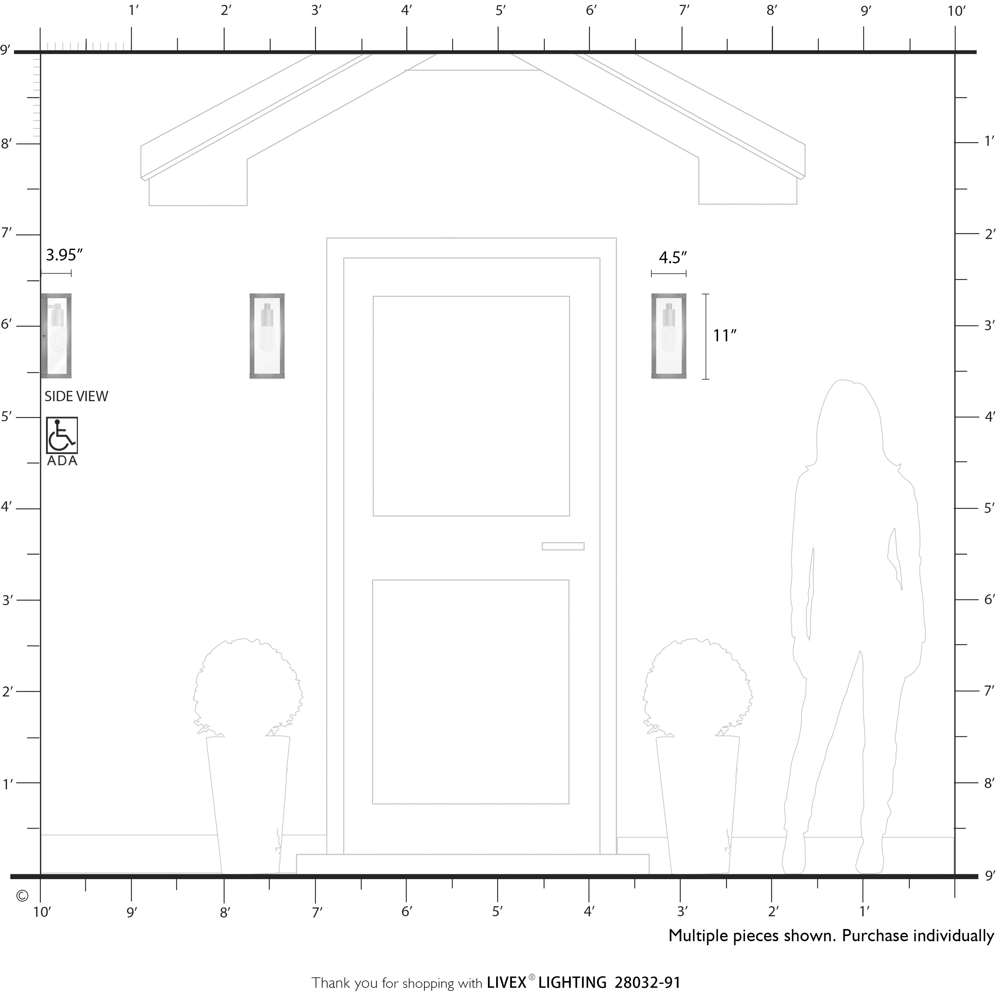 Gaffney 1 Light 11 inch Brushed Nickel Outdoor Wall Lantern, Medium