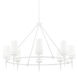 Torch 8 Light 48 inch White Plaster Chandelier Ceiling Light
