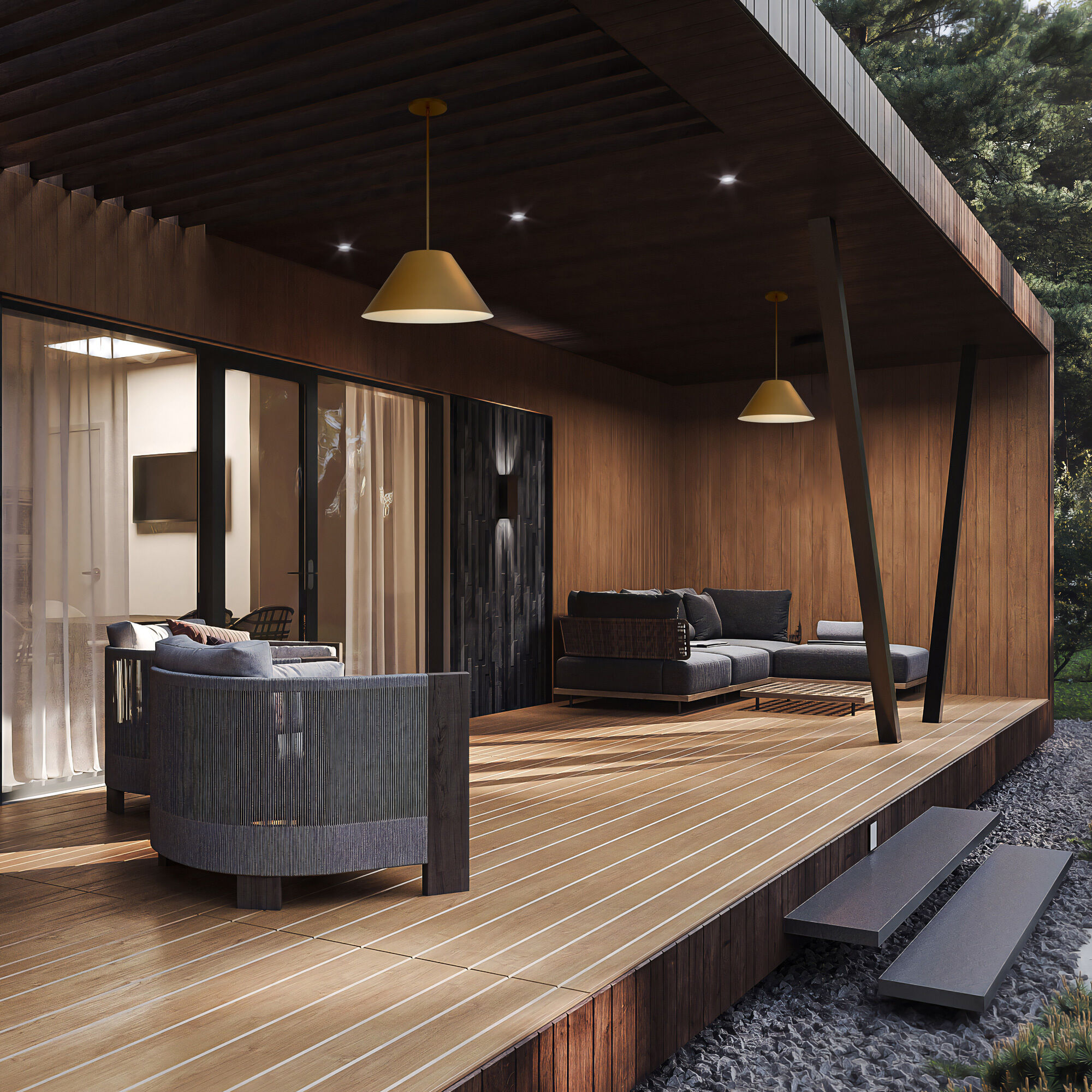 Jaz LED 21.88 inch Painted Brass Outdoor Pendant