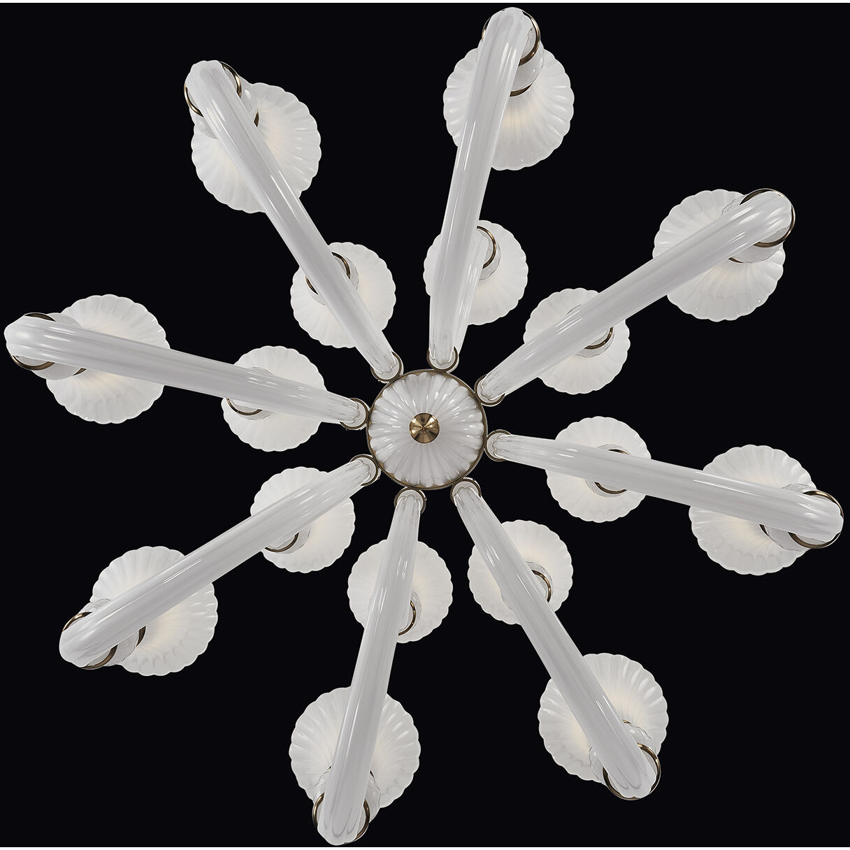 Bianca 16 Light 42 inch Winter Brass Chandelier Ceiling Light in White