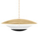 Adara 6 Light 36 inch Vintage Gold Leaf And Soft Black Pendant Ceiling Light