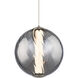 Swirly LED 9.9 inch Smoke Glass and Brushed Nickel Indoor Hanging Lighting Ceiling Light in 3500K