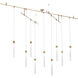 Sean Lavin Mini Linger LED Natural Brass Chandelier Ceiling Light, Integrated LED