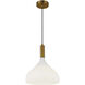 Alora Mood Belleview 1 Light 11.88 inch Aged Gold Pendant Ceiling Light in Matte Opal Glass