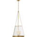 Marie Flanigan Reese LED 18 inch Soft Brass Pendant Ceiling Light in Clear Glass