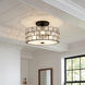 Rory 3 Light 15.75 inch Matte Black Semi-Flush Mount Ceiling Light
