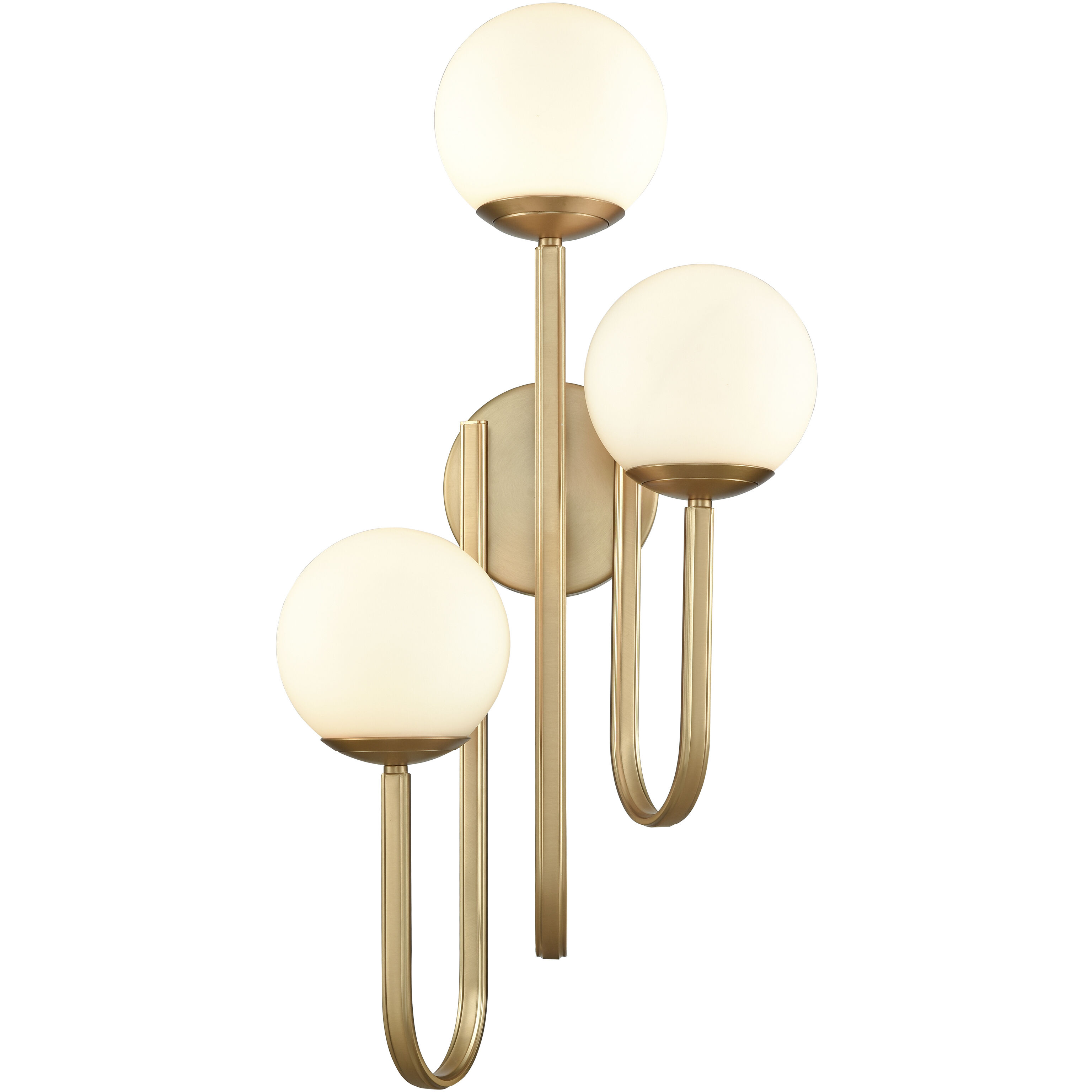 Caroline 3 Light 13.25 inch Brushed Gold Sconce Wall Light, Right